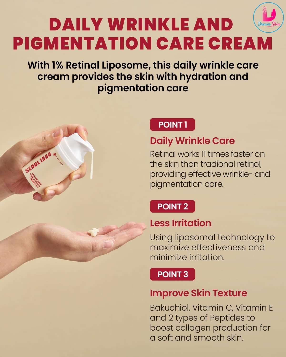 SEOUL 1988 Cream Retinal Liposome 1% + Fermented Rice [50ml] 
